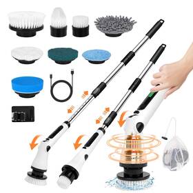 Pseaord 767461232592 Electric Spin Scrubber 6 Adjustable Angles And Multiple Lengths 2 Sp