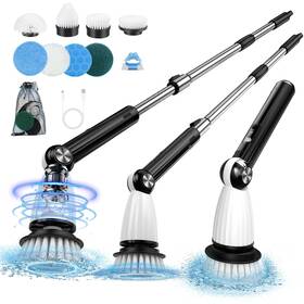 Puftem 313448124223 Electric Spin Scrubber Cordless Cleaning Brush And Extension Handle Power Shower S