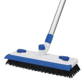 Qae025 Qaestfy Floor Grout Scrub Brush With Squeegee 3 In 1 55ftft Extendable Long Ha