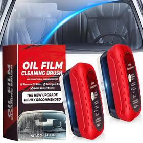Quanrol 738232346671 2-pack Automotive Oil Film Cleaning Brush Car Clear Vision Glass Cl