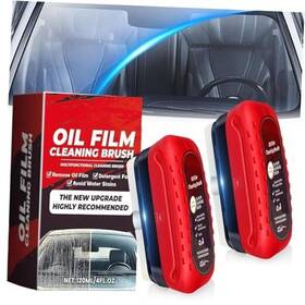Ocfb-5-fx Quanrol 2-pack Automotive Oil Film Cleaning Brush Car Clear Vision Light Red