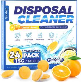 Qucship 744760013527 Garbage Disposal Cleaner And Deodorizer Tablets - 24 Pack Powerful Xxl Foaming