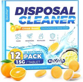 G-002 Qucship Garbage Disposal Cleaner Deodorizer - 12 Pack Foaming Citrus Sink Fresh