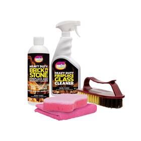 Quickn Brite 074294510439 Quick N Fireplace Cleaning Kit Includes 24oz Glass Cleaner