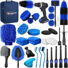 1a0202k2bu34 Qydipclin 34pcs Car Detailing Kit Brush Set Wash Cleaning K