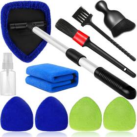 Qydipclin 313094438421 10pcs Windshield Cleaning Tool Inside Car Window Cleaner Wash Kit With 4 Reusabl