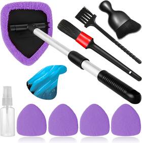Qydipclin 313112566549 10pcs Windshield Cleaner Tool Car Window Cleaning Wash Kit With 4 Reusable Micr