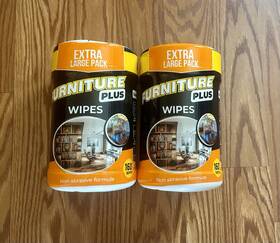 Qyk Brands 198168516768 2 All Purpose Extra Large Pack Furniture Plus Wipes 160 Count Each