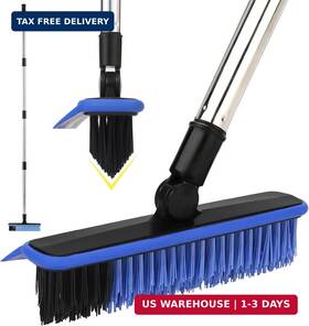 Rarefroom 772882189806 Grout Cleaner Brush With Long Handle V-shaped Floor Scrub Swivel Br