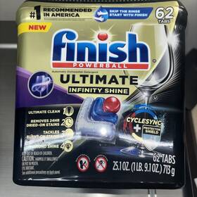 5170099844 Reckitt Finish Ultimate Plus Infinity Shine Dishwasher Pods No Pre-rinse Det