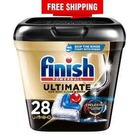 Reckitt Benckiser 051700998272 Finish Ultimate Dishwasher Detergent- 28 Count - With Cyclesync Technology Di