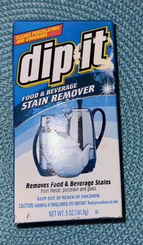 274433700 Reckitt Benckiser Dip-it Destainer New 5 Oz Box Hard Powder Old Stock 1998 Damage