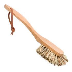Redecker 037892226276 Extra Long Curved Dish Brush Strong Union Fiber Bristles Oiled Beechw