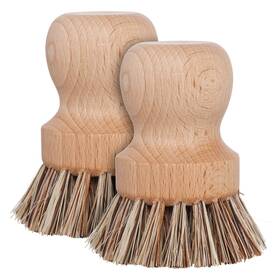 Redecker 037892500376 Natural Fiber Bristle Pot Brush - Untreated Beechwood Handle Heat-