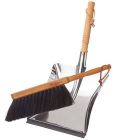 Redecker 037892509447 Horsehair Fiber Hand Brush And Dust Pan Set Wooden Broom Dustpan For Hom