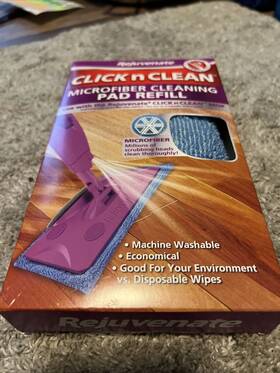 Rejuvenate 678408710007 New - Sealed Click N Clean Microfiber Mop Cleaning Pad Refill Blue
