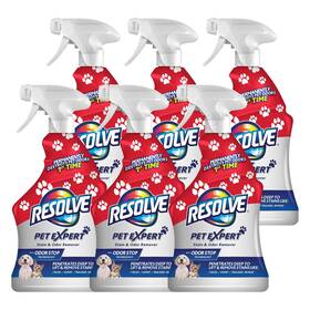 Asa-163 Resolve 6 Pack Pet Expert Stain Odor Remover Carpet Upholstery Cleaner 22oz Each Spray