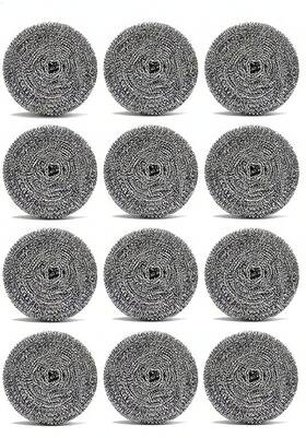 Riakoob 721352195519 12pcs 30g Each - Total 360g Stainless Steel Wool Scrubber Set For Heavy-duty Riakoob 721352195519 12pcs 30g Each - Total 360g Stainless Steel Wool Scrubber Set For Heavy-duty