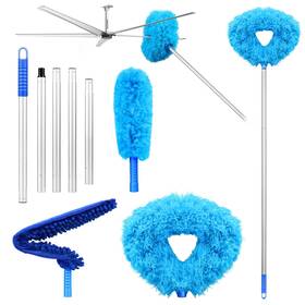 Ru-0247-008 Rionaty Ceiling Fan Blade Cleaner With Extension Pole 4 Pcs Reusable Microfibre Duster