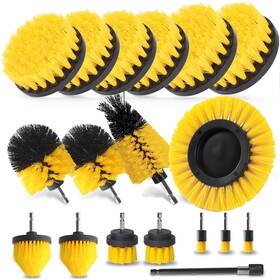 A004-us Roiketu 18 Pcs Drill Brush Attachments Set Power Cleaning Scrub Brushes With Extend L