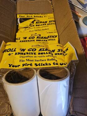 Adr-refiil4 Roll N Go Klean Sticks 6 Packs Of 2 Stick 4 Inch Refill Adhesive Replacement Roller 12ct