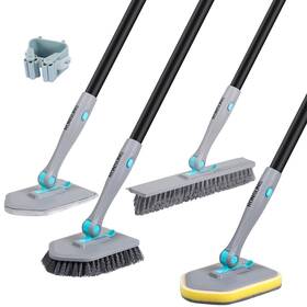 Rs-3sz-h Ronsung 4-in-1 Floor Cleaner Shower Scrubber With 50.4ftft Long Handle Bathroom Cleani