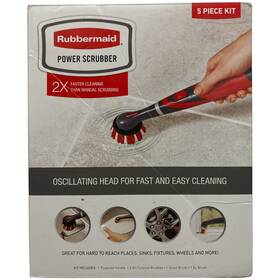 2218543 Rubbermaid 071691543947 Power Scrubber 5 Piece Set With Replaceable Heads