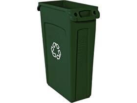 354007gnct Rubbermaid Commercial Slim Jim Vent Recycle Container - 23 Gal Capaci
