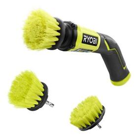 P4400-a95mbk1 Ryobi Compact Scrubber 4-volt Cordless With 2-piece Brush Cleaning Accessory Kit