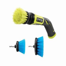 P4400-a95sbk1 Ryobi Compact Scrubber 4v With Cordless Soft Bristle Brush Cleaning Kit