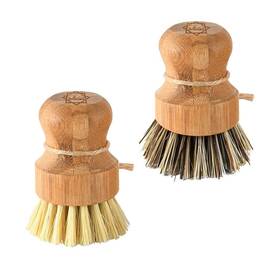 S & C Kitchen 789993575763 Dish Scrub Brush Bamboo - S&c Cleans Pan/vegetable/dishes/wok Bambo