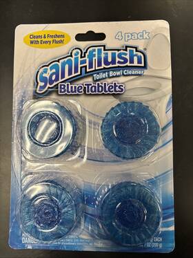 Sf739595 Sani-flush Toilet Bowl Cleaner Blue Tablets 4 Pack Automatic In-tank Cleaning