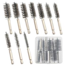 Guan10 Sanjian Wire Brush For Drill 10pcs Bore Set 10 Size Brushes