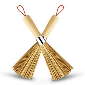Sansheng 785197459489 2 Pack Bamboo Wok Brush Kitchen Cleaning