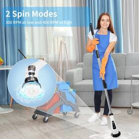 Ess123 Sapana Electric Scrubber For Cleaning Rechargeable Spin With 8 Replaceable