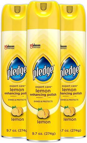 304365 Sc Johnson Pledge Enhancing Polish Furniture And Wood Spray Lemon Scent 9.7oz Pack Of 3