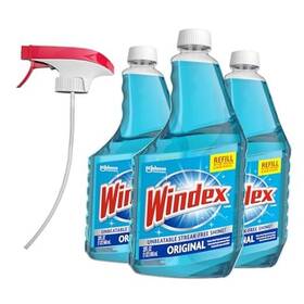 343297 Sc Johnson Refill Original Blue Glass And Window Cleaner Bottles 1 32 Fl Oz Pack Of 3