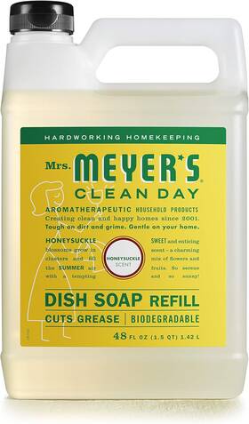 304834 Scjohnson Mrs. Meyers Clean Day Liquid Dish Soap Refill Biodegradable Formula Honeysuck