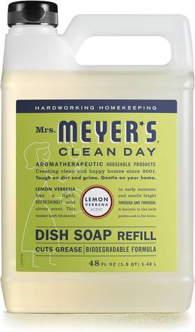Scjohnson 313038853891 Mrs. Meyers Clean Day Liquid Dish Soap Refill Lemon Verbena 48 Fl Oz