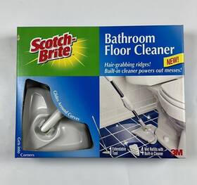 Scotch-brite 051131937253 Bathroom Corner Floor Cleaner Extendable Mop With 4 Refills New