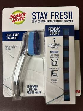 Scotch-brite 068060654694 Brand New Advanced Soap Control Dishwand With 8 Non-scratch Refills