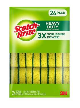 Scotch-brite 076308420307 Heavy Duty Scrub Sponges Individually Wrapped 24 Ct