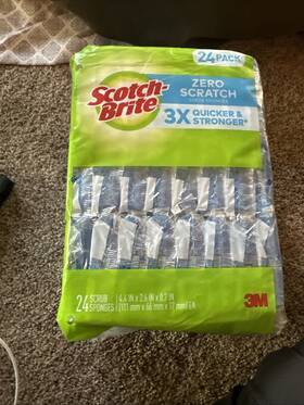 Scotch-brite 076308420321 Zero Scratch Blue Scrub Sponges 24 Individual Wrapped