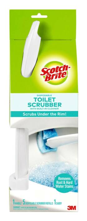 Scotch-brite 076308726843 Disposable Toilet Scrubber Starter Kit Refills With Built-in Blea