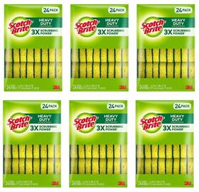 Scotch-brite 076308913434 6 Pack - Heavy Duty Scrub Sponges Individually Wrapped 24 Ct