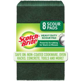 220-8-cc-8 Scotch-brite Heavy Duty Scour Pads 9 Inch X 6 Green 8 Items