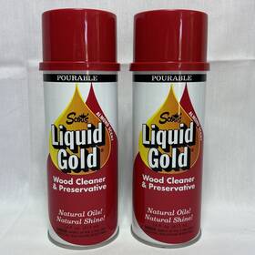 Scotts 011124100187 Lot Of 2 Cans Liquid Gold Wood Cleaner And Preservative 14 Oz Each Nos