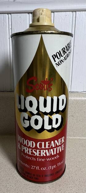 Scotts 011124100279 Vintage Scott S Liquid Gold 27 Oz Wood Cleaner Tv Film Movie Prop Display Used