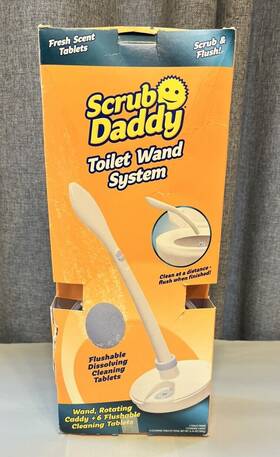 Scrub Daddy 810044133493 Dissolvable Toilet Wand System Brush Cleaning Kit With Tablets