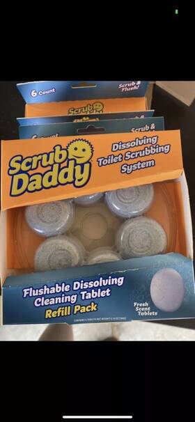 Scrub Daddy 810044133509 4 Packs Toilet Wand System Refills 6 Pack Flushable Dissolving